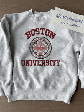 Vintage Boston University Style Crewneck Sweatshirt, Retro BU EST 1839 Shirt Tee